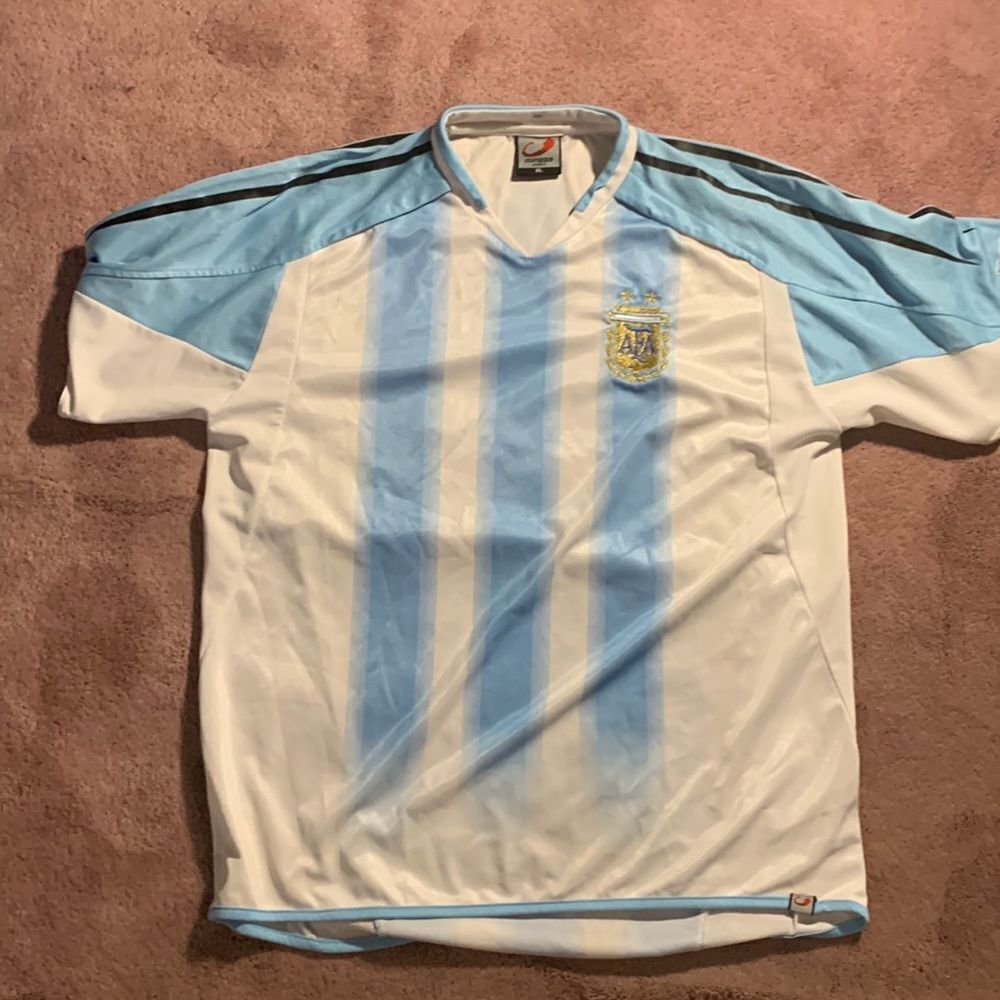 Megga Sports Argentina‎ National Team Soccer Jersey Blue White Striped Mens XL